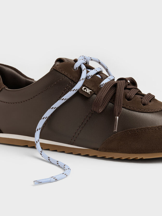 Jace Leather & Suede Sneakers, Dark Brown, hi-res