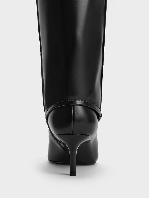 Pointed Stiletto Knee-High Boots, Black, hi-res