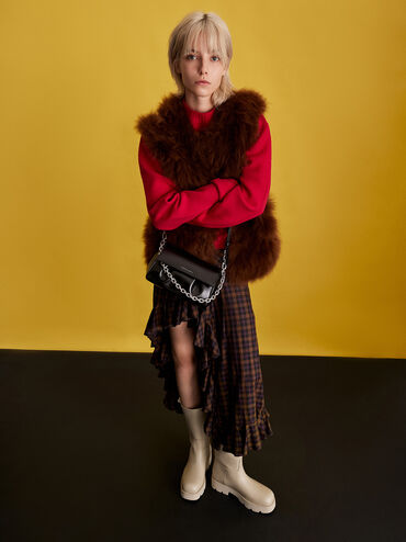 Calla Front Flap Chain-Handle Bag, Noir, hi-res