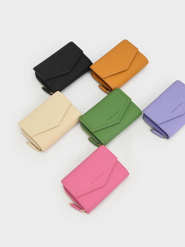 Stitch Trim Envelope Wallet, Black, hi-res