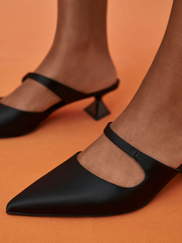 Vada Asymmetric Sculptural Heel Pumps, Black, hi-res