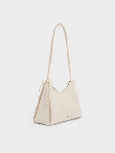 Hazel Bow Hobo Bag, Cream, hi-res