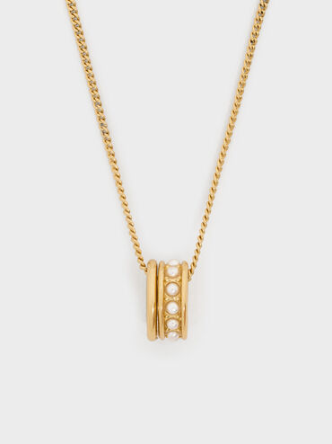 Maeve Pearl-Embellished Necklace, Gold, hi-res