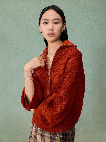 Emilia Wavy Necklace, Rose Gold, hi-res