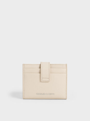 Bliss Snap Button Card Holder, Beige, hi-res