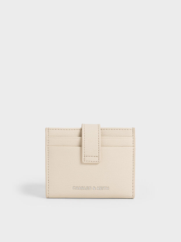 Bliss Snap Button Card Holder, Beige, hi-res