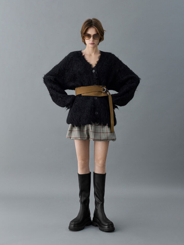 Leoi Chunky Knee-High Boots, Black, hi-res