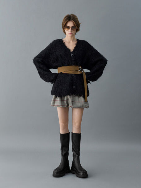 Leoi Chunky Knee-High Boots, Black, hi-res