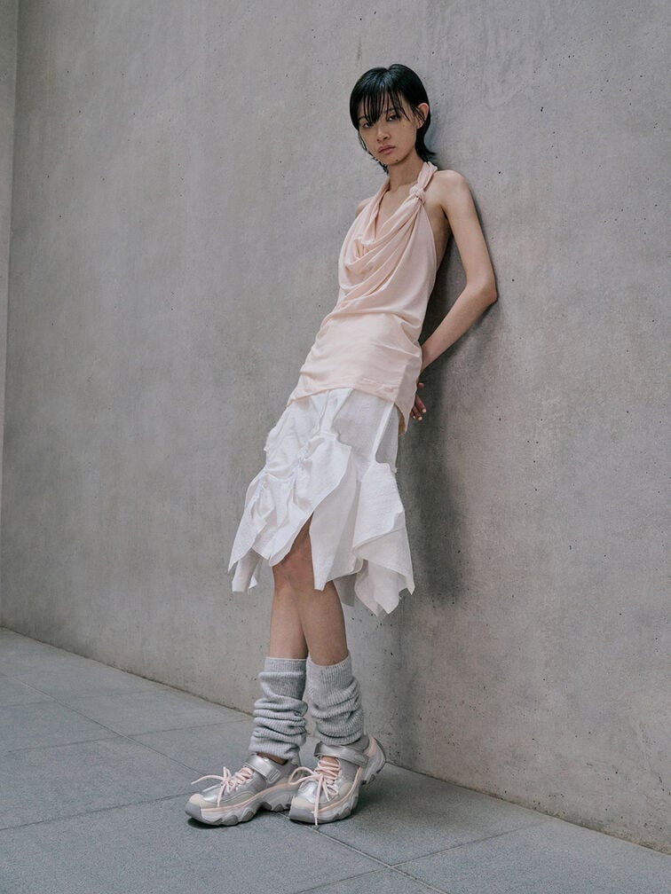 Gaskell Metallic Mesh Mary Jane Sneakers, Light Pink, hi-res