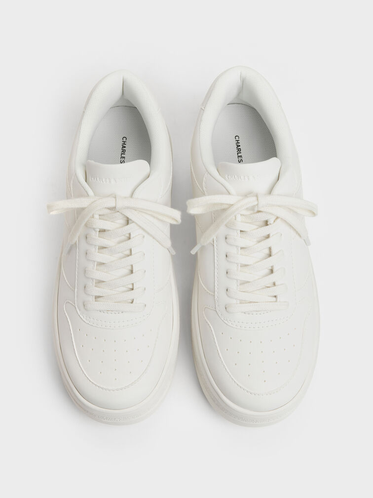 Platform Sneakers, White, hi-res