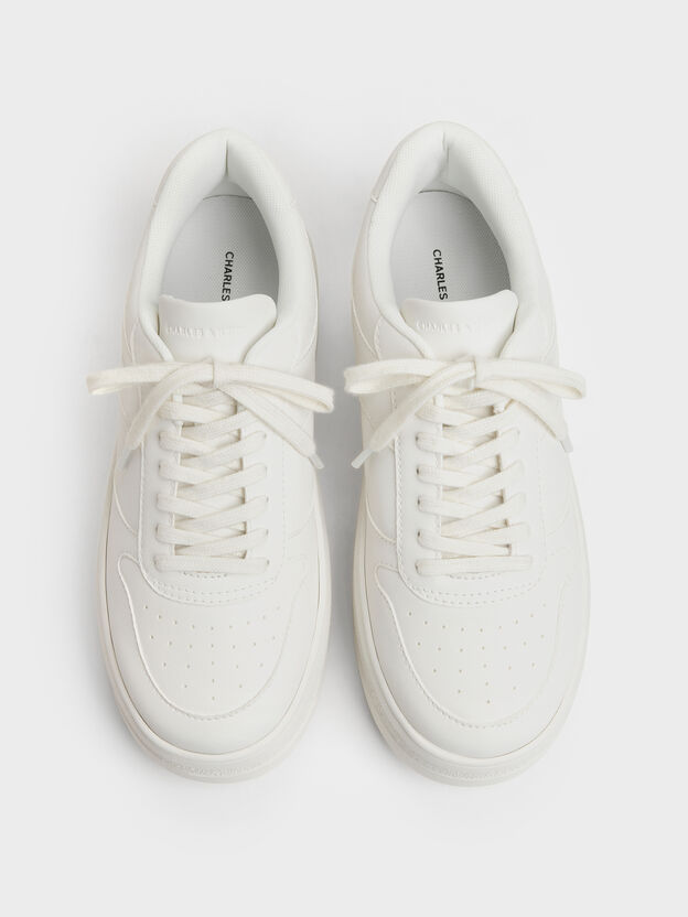 Platform Sneakers, White, hi-res