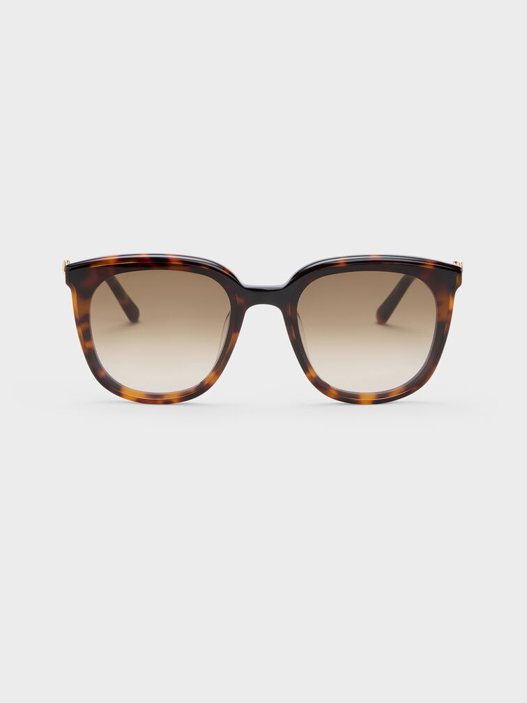 Paige Bow Square Sunglasses, T. Shell, hi-res