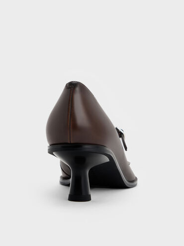 Wendy Bow Kitten-Heel Mary Jane Pumps, Dark Brown, hi-res