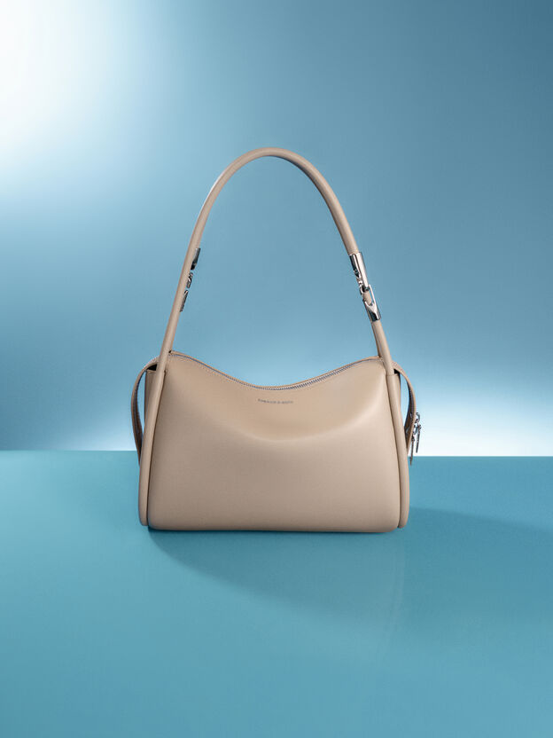 Lyla Tubular Slouchy Shoulder Bag, Taupe, hi-res