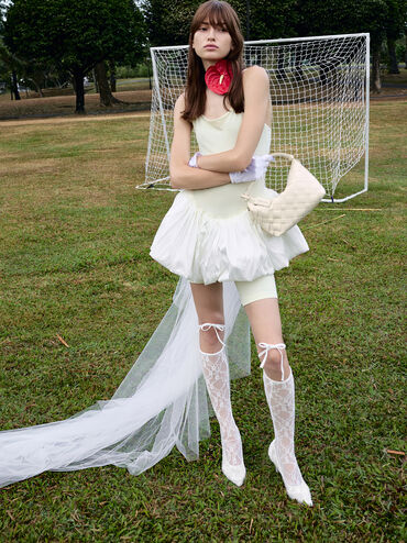 Kyra Embroidered-Mesh Stiletto Pumps, White, hi-res