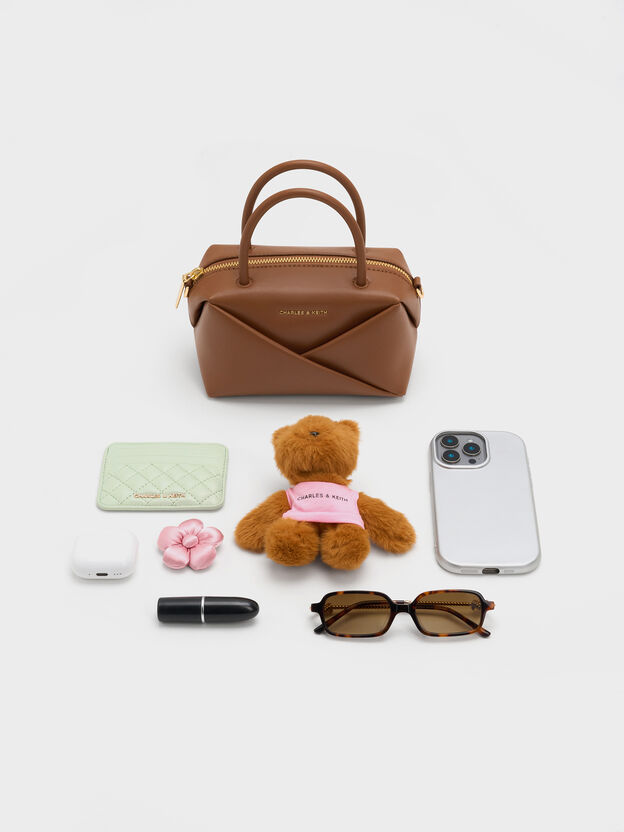 Midori Geometric Bowling Bag, Chocolate, hi-res