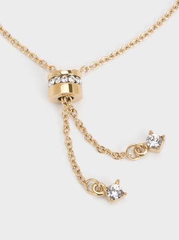 Everest Crystal Star Necklace, Gold, hi-res