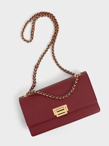 Everline Braided-Strap Shoulder Bag, Burgundy, hi-res