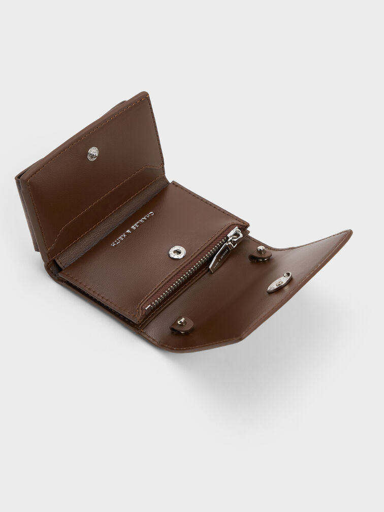 Zevon Knotted-Strap Wallet On Chain, Distressed Coffee, hi-res