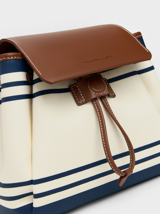 Hanya Canvas Striped Top-Handle Backpack, Multi, hi-res