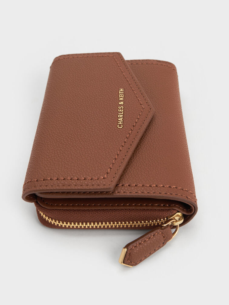 Stitch Trim Envelope Wallet, Chocolate, hi-res