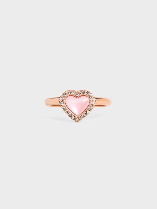 Annalise Crystal Heart-Stone Ring, Rose Gold, hi-res