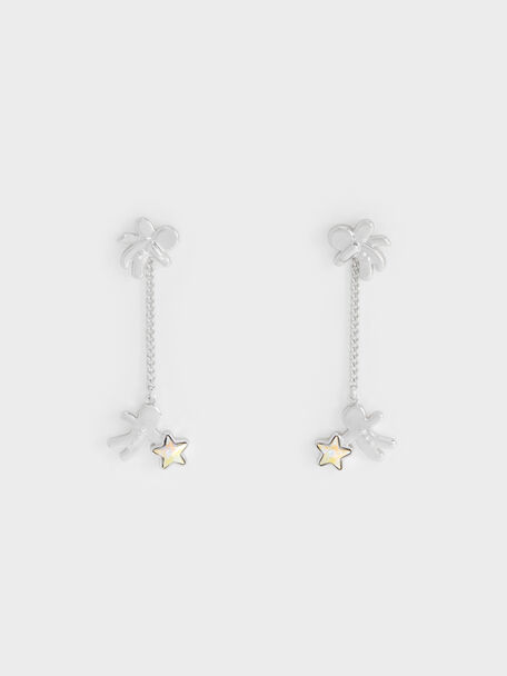 Athalia Gingerbread-Fairy Drop Earrings, Silver, hi-res