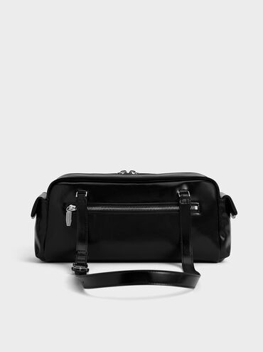 Rachel Elongated Multi-Pocket Shoulder Bag, Noir, hi-res