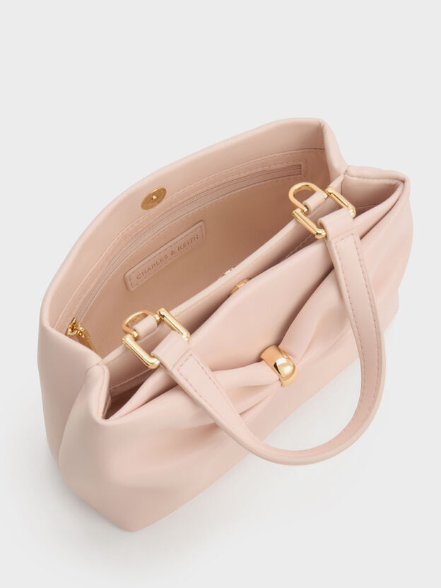Halsey Ruched Top Handle Bag, Soft Pink, hi-res