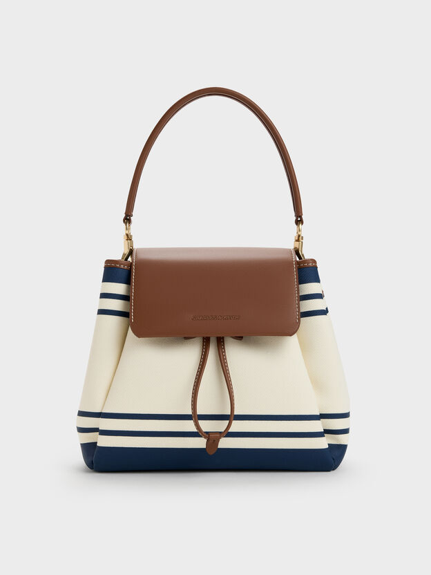 Hanya Canvas Striped Top-Handle Backpack, Multi, hi-res