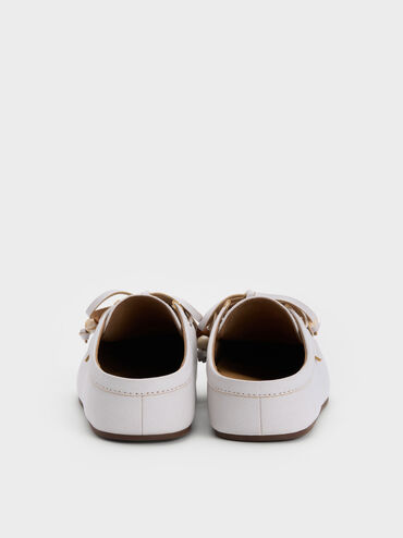 Gale Beaded-Lace Mules, White, hi-res