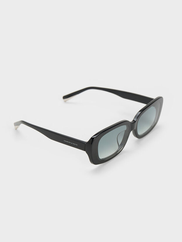 Aubrey Rectangular Sunglasses, Black, hi-res