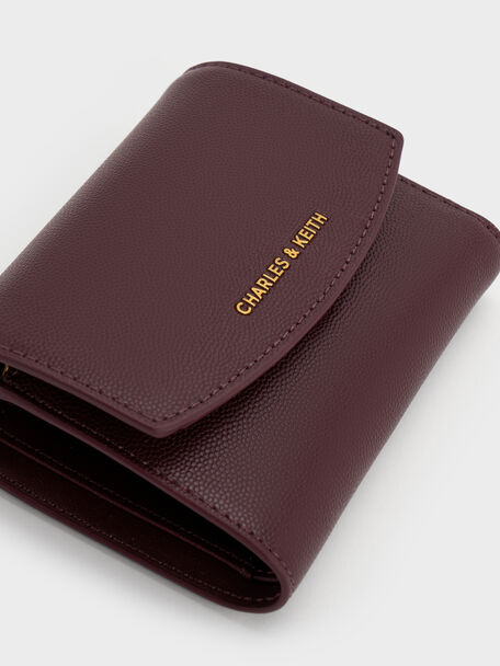 Briony Curved Flap Wallet, Wineberry Red, hi-res