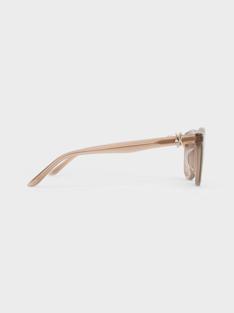 Roux Crystal Square Sunglasses, Sand, hi-res