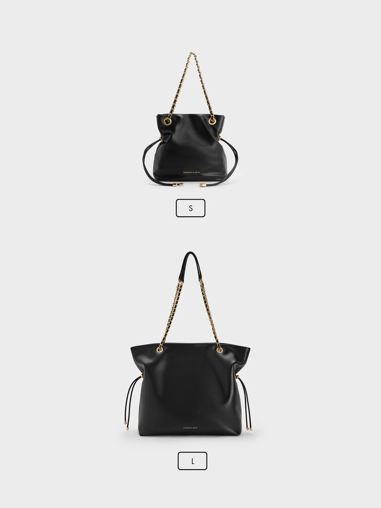 Arya Braided-Chain Crossbody Bag, Black, hi-res