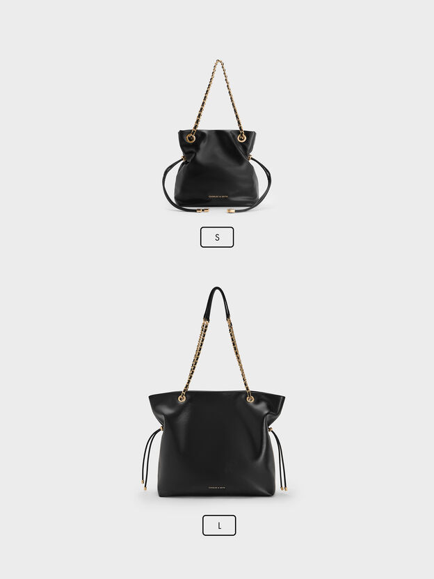 Arya Braided-Chain Crossbody Bag, Black, hi-res