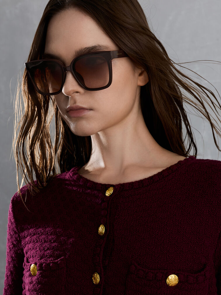 Brea Foldable Sunglasses, Chestnut Brown, hi-res