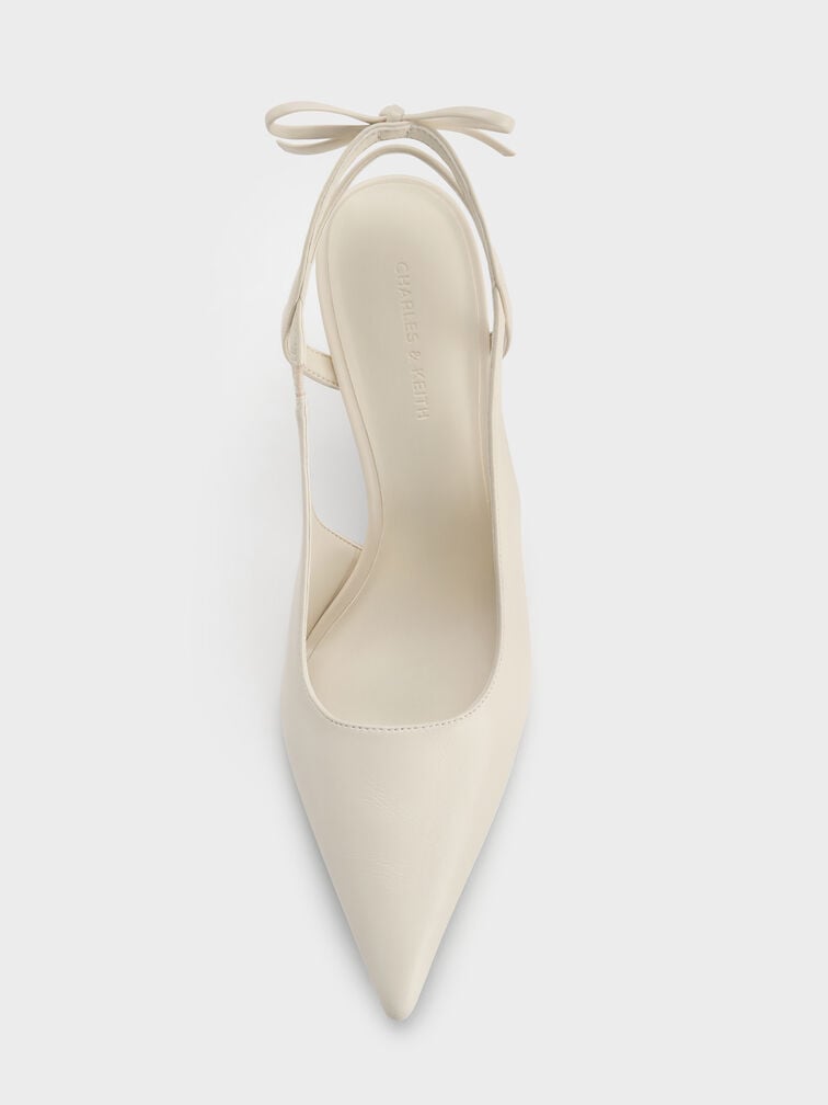 Back-Bow Slingback Pumps, Chalk, hi-res
