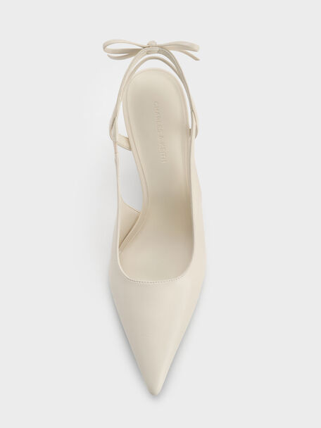 Back-Bow Slingback Pumps, Chalk, hi-res