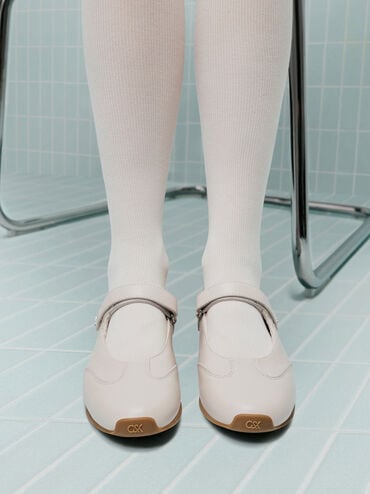 Jace Leather Mary Jane Sneakers, Chalk, hi-res