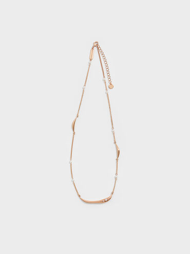 Corrine Pearl Sculptural Necklace, Rose Gold, hi-res
