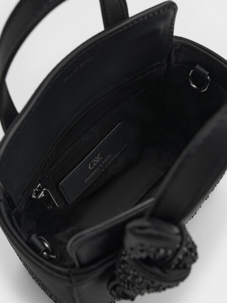 Albany Leather Crystal Mini Bag, Black, hi-res