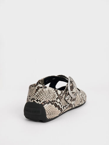 Snake-Print Crossover-Strap Mary Janes, Animal Print Natural, hi-res