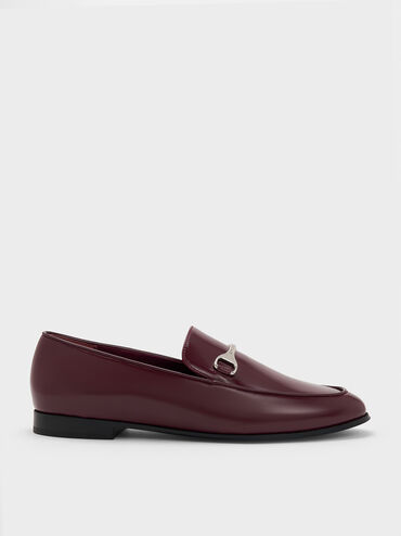 Leslie Metallic-Accent Loafers, Burgundy, hi-res