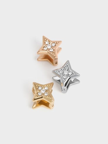 Everest Crystal Star Earrings, Rose Gold, hi-res
