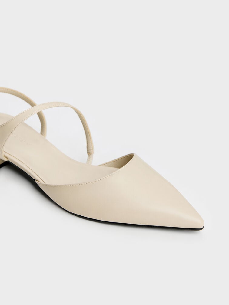 Cordelia Pointed Slingback Flats, Chalk, hi-res