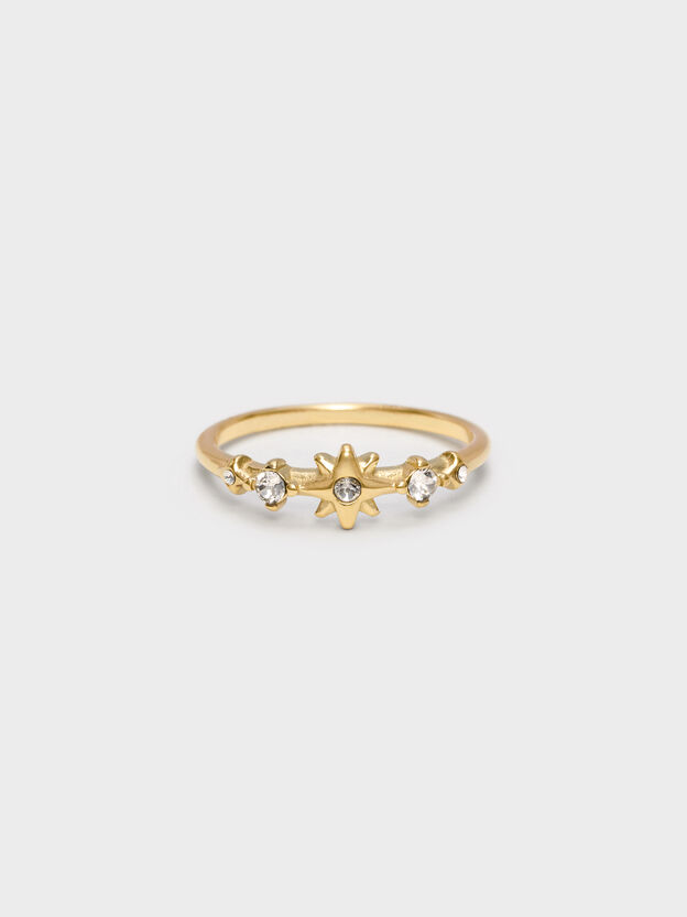 Everest Crystal Star Ring, Gold, hi-res