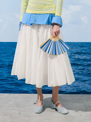 Meja Floral Mary Jane Flats, Blue, hi-res