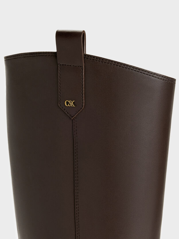 Kallie Leather Knee-High Boots, Dark Brown, hi-res