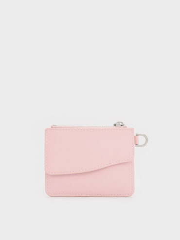 Agatha Chain-Accent Wristlet Card Holder, Cotton Candy Pink, hi-res